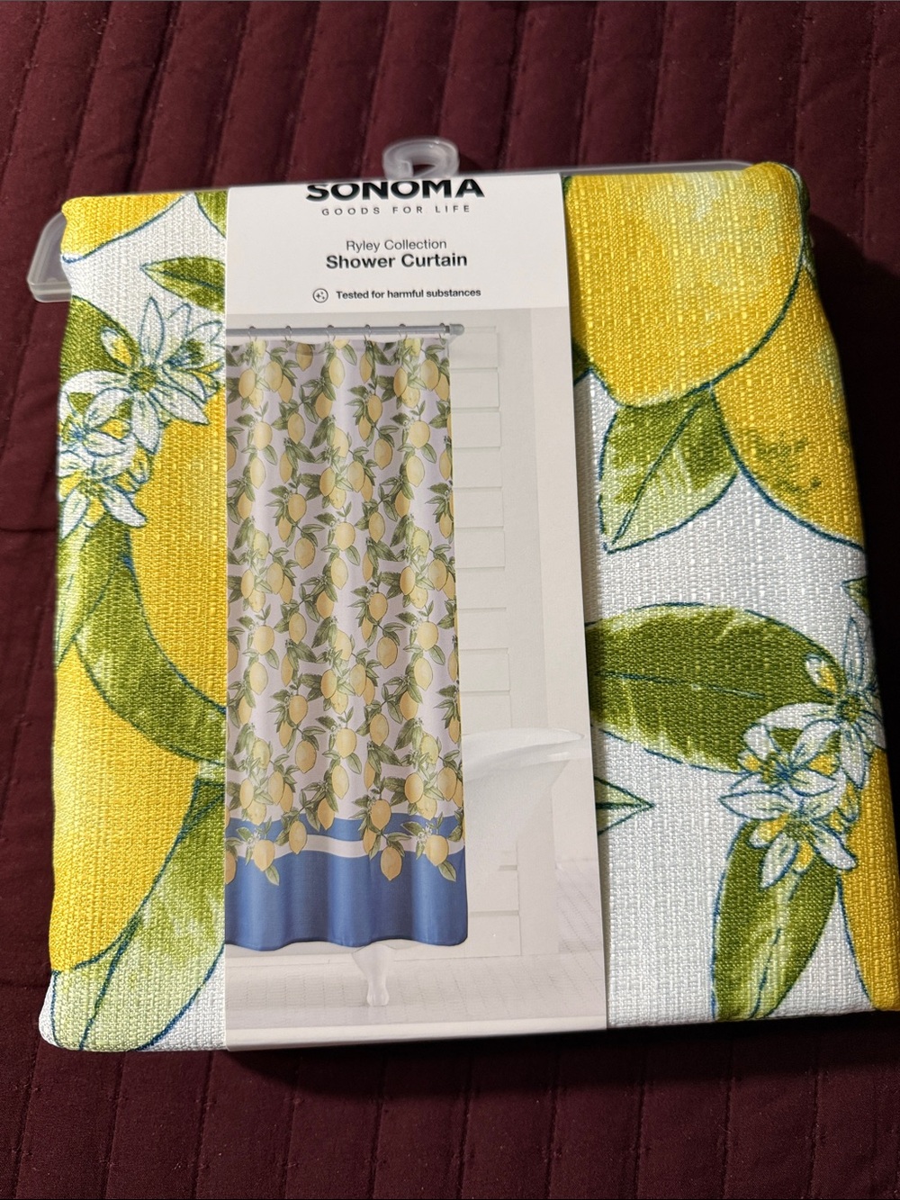 SONOMA Lemon Pattern Shower Curtain - Yellow, Green & Blue